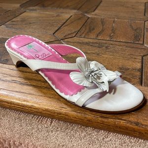 Lilly Pulitzer White Leather Sandals 6 M